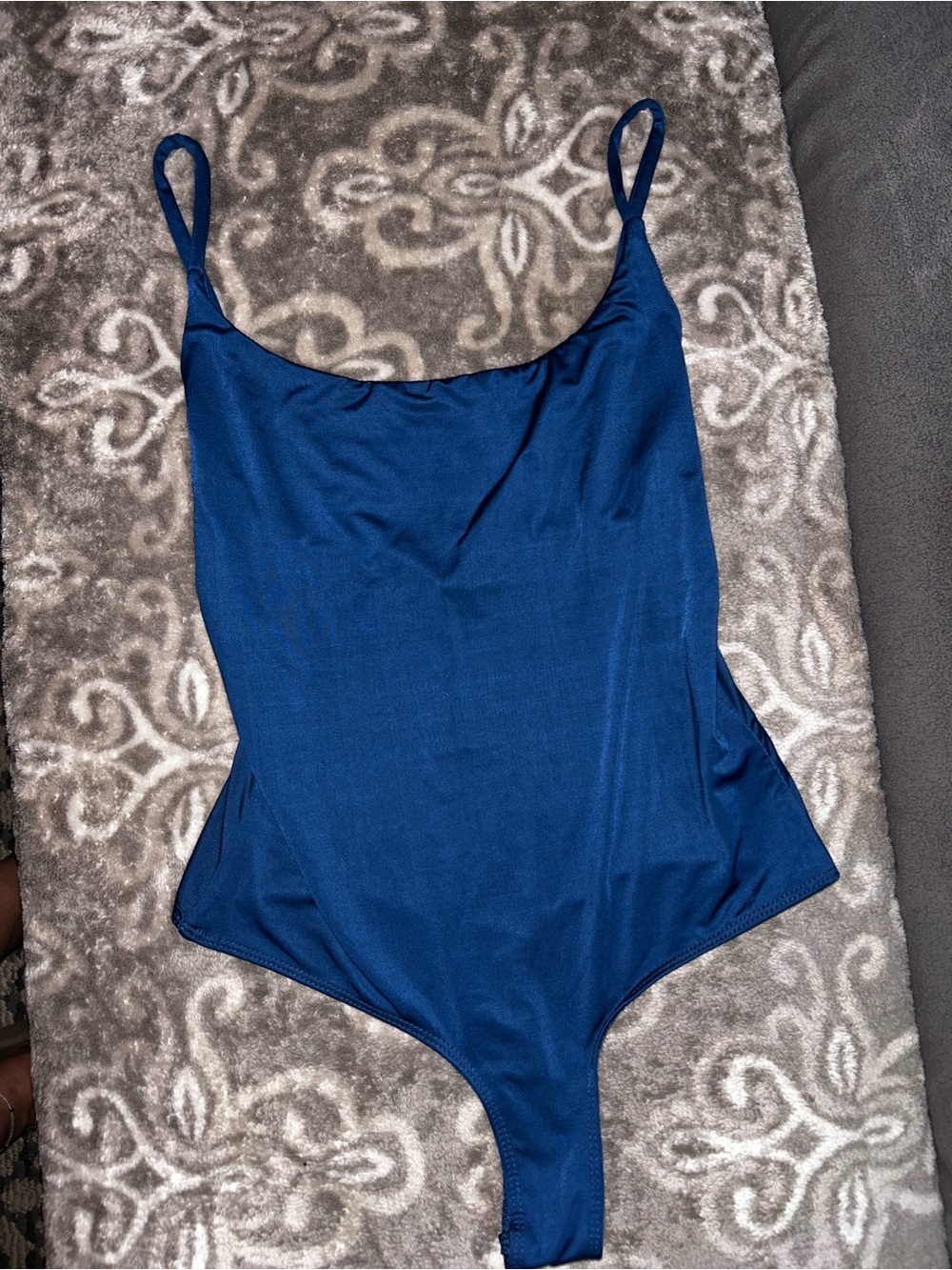 Revamped Blue Bodysuit low back sz M NWOT